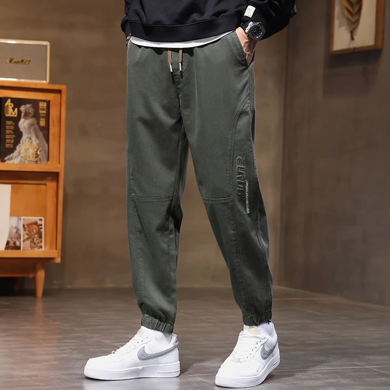 秋季新款休闲裤男士时尚潮流刺绣爆款裤子男显瘦束脚运动男裤子