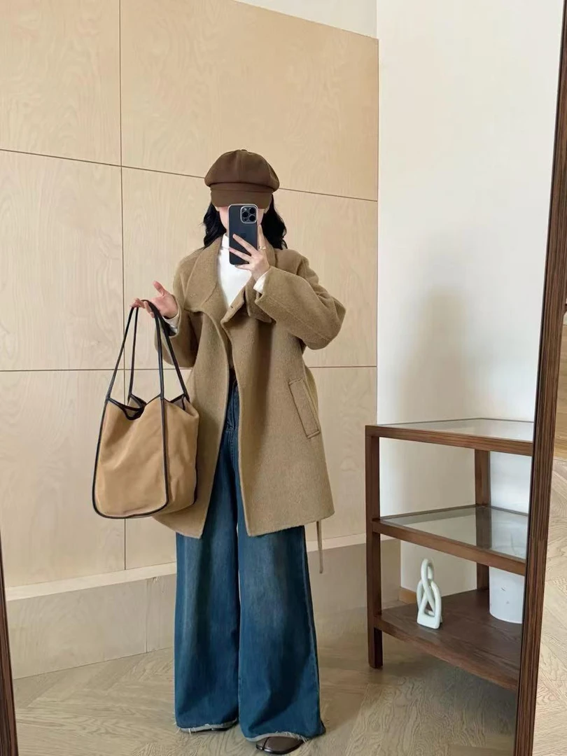 杨杨 时尚气质双面Y绒大衣8582