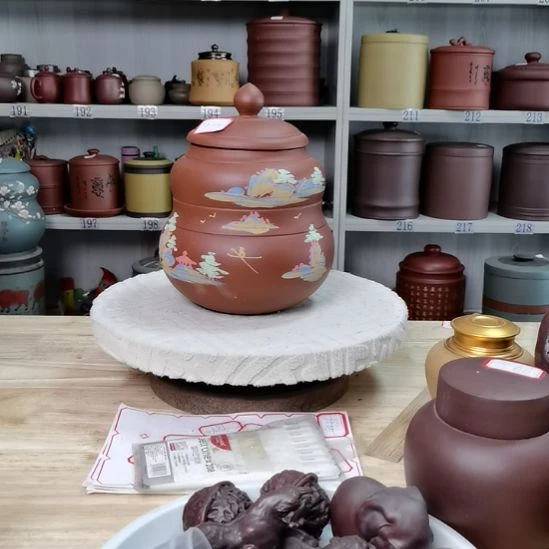 紫砂茶叶罐清水红泥一斤装