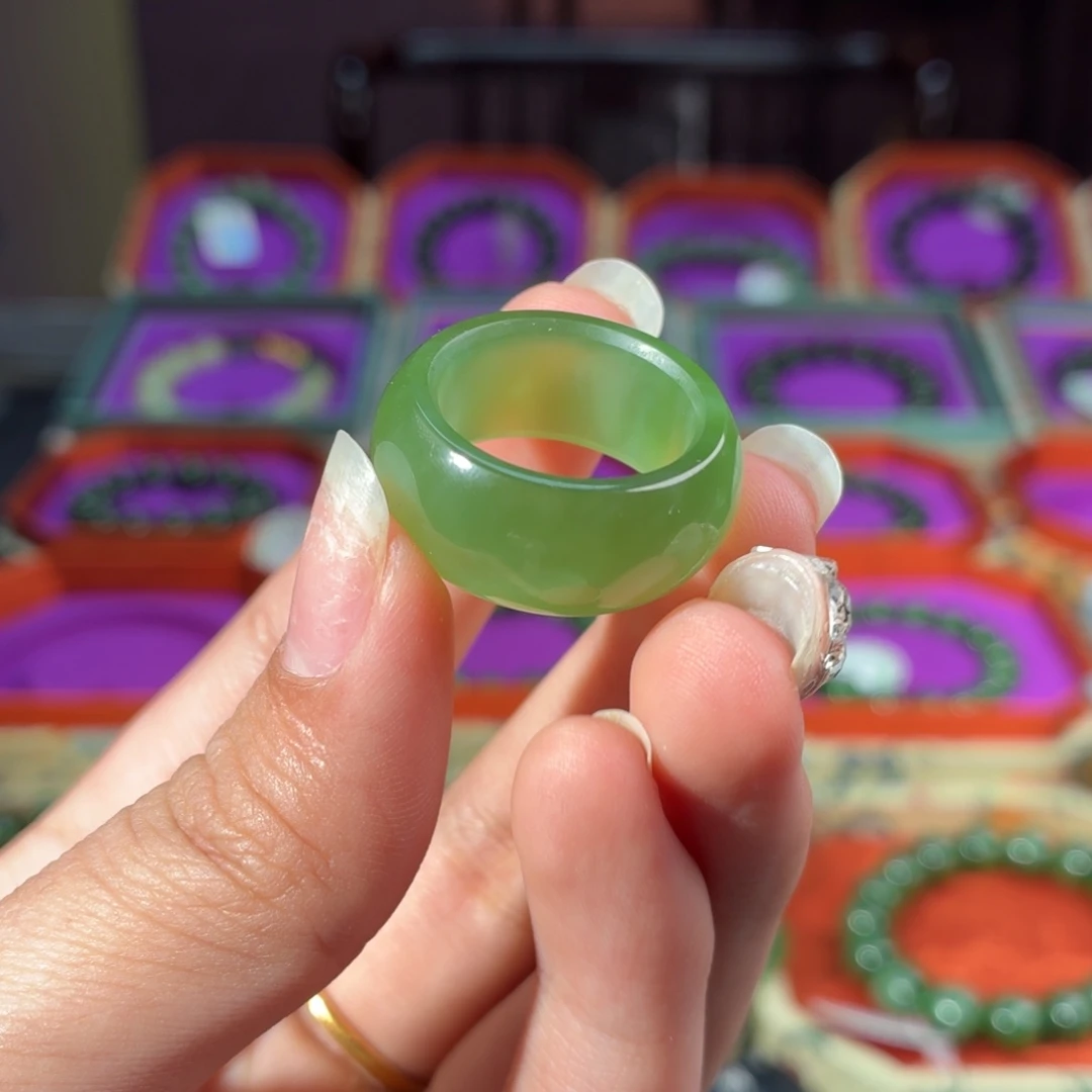 乡***3和田玉（碧玉）未镶嵌戒指