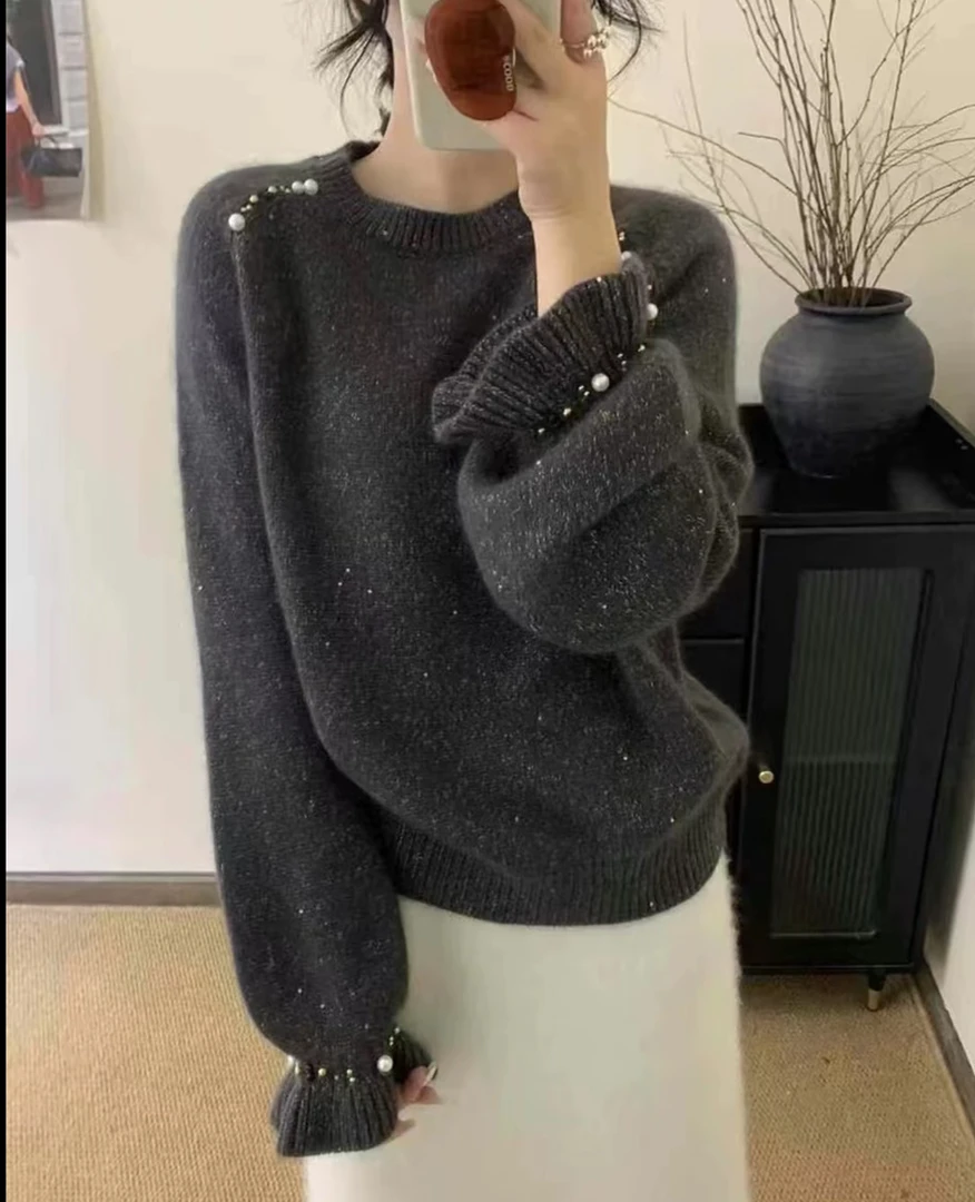 早春针织衫套头女