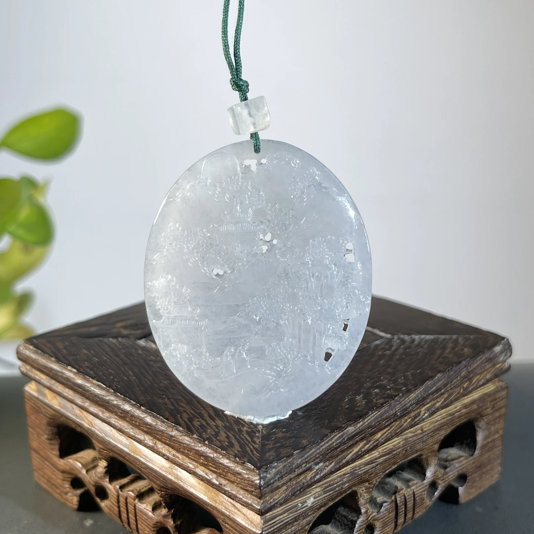 JCW05-109  天然缅甸A货翡翠  山水牌