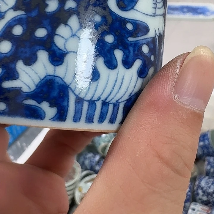 瓷片清华一路连科小直口杯
