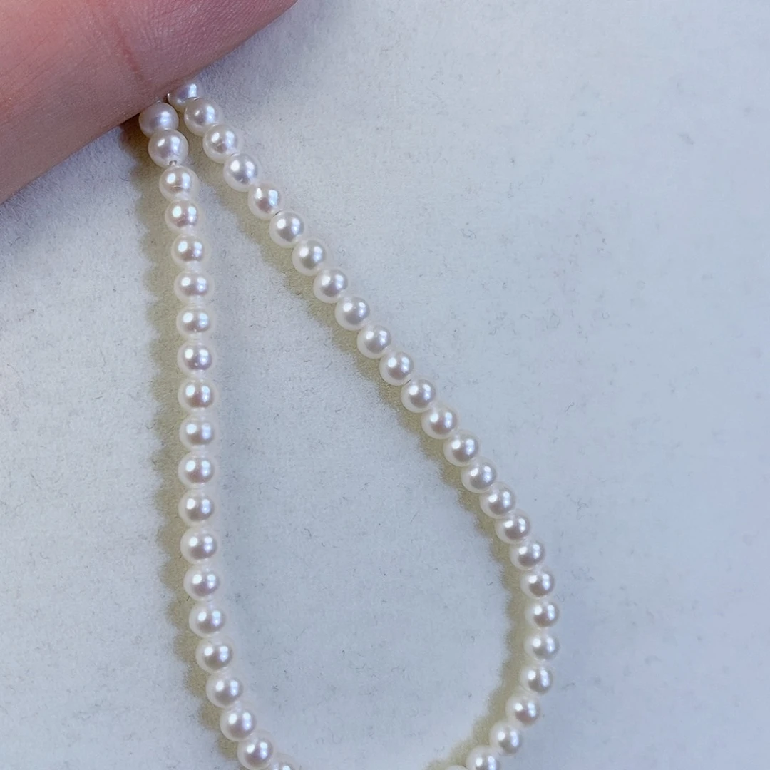 淡水珍珠未镶嵌颈饰一****～4-5散珠亮圆