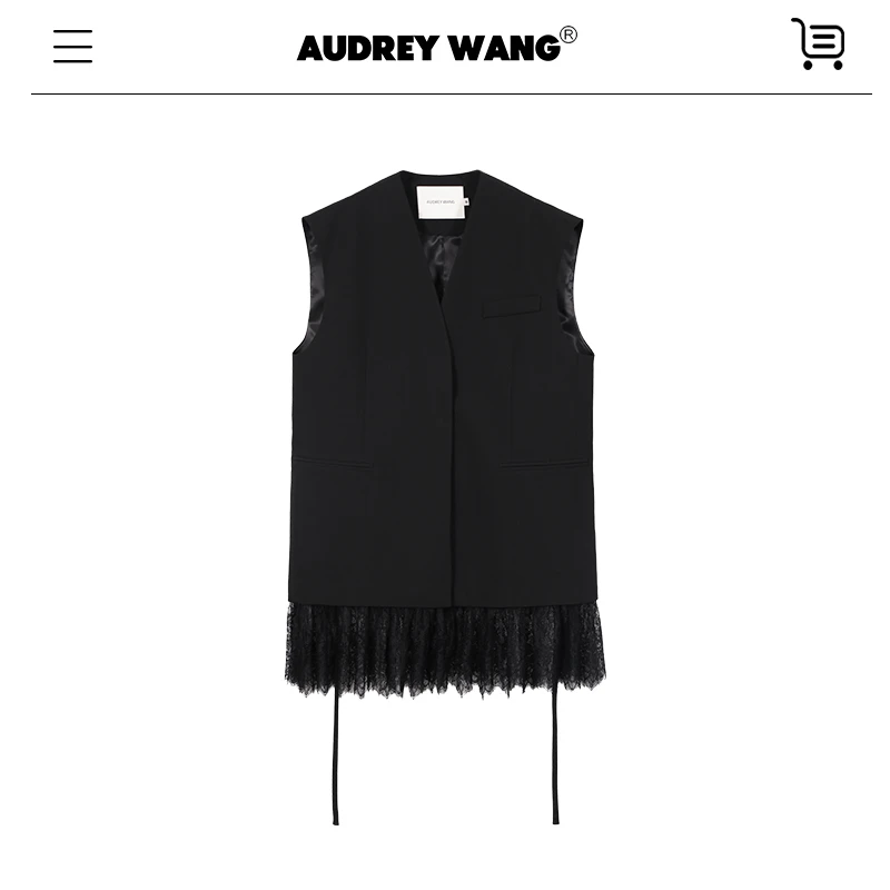 AUDREYWANG多穿可拆卸裙摆马甲外套11773