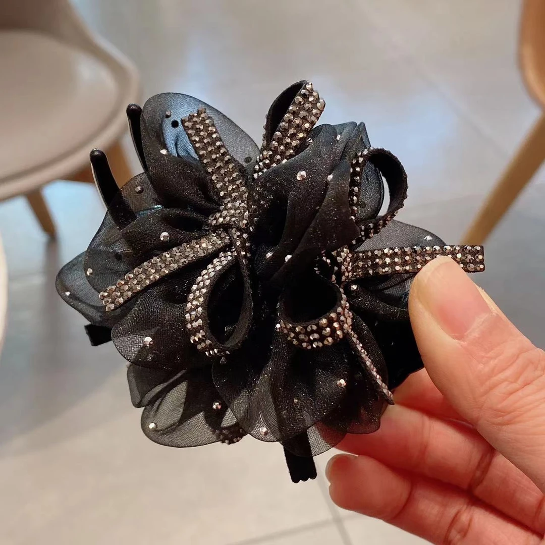 M1690春夏2025新款黑色丸子夹发夹