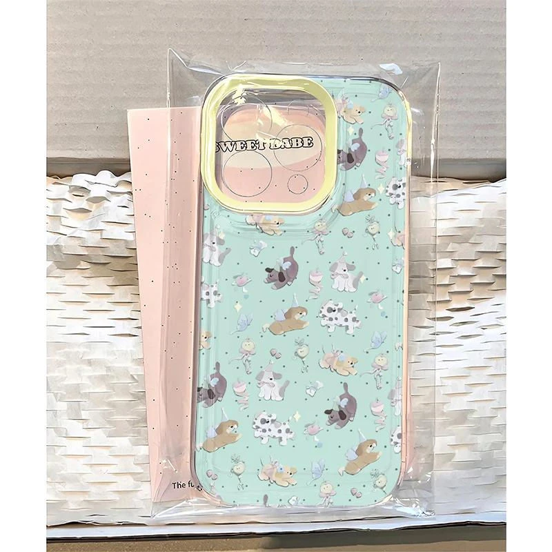 可爱小狗适用苹果13手机壳新款12iPhone14promax16全包15防摔透明