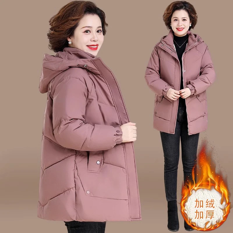 妈妈棉袄50-60岁加绒加厚冬装外套气质中老年女装老太太奶奶棉服