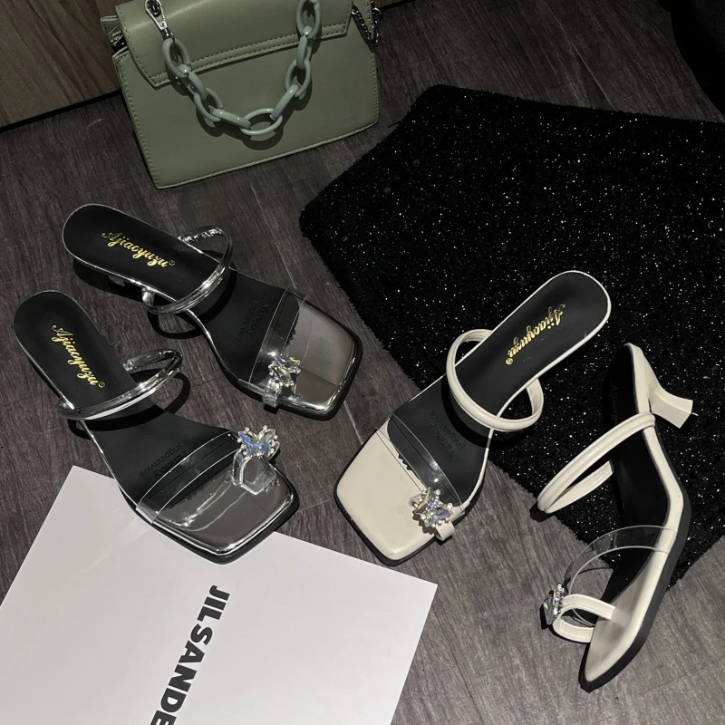 【花發財】夏季新款法式高跟鞋女2025爆款洋气套趾不累脚高级感凉鞋