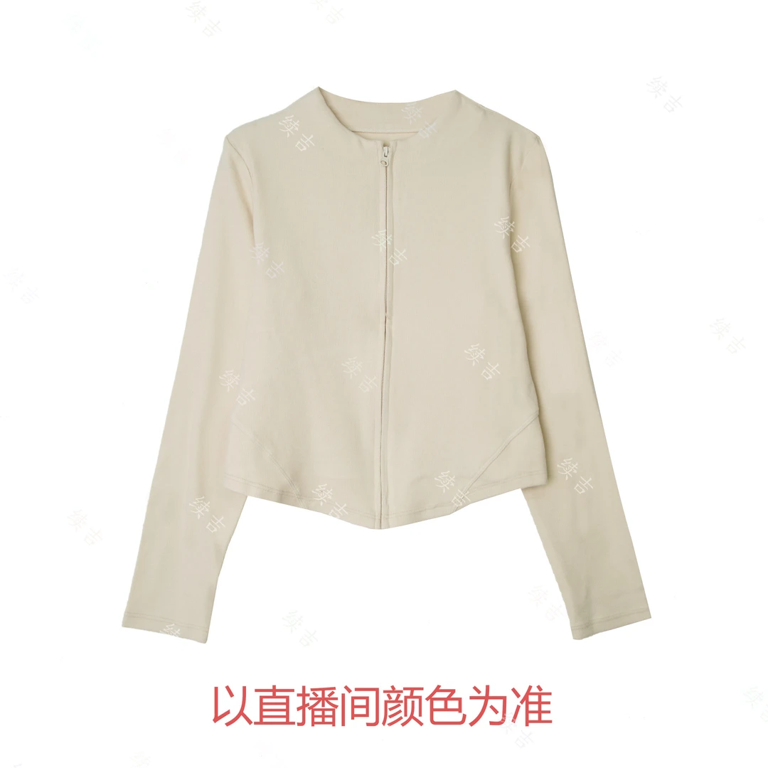春-续吉麻衣26-49【极简风】圆领拉链气质纯色长袖百搭外套