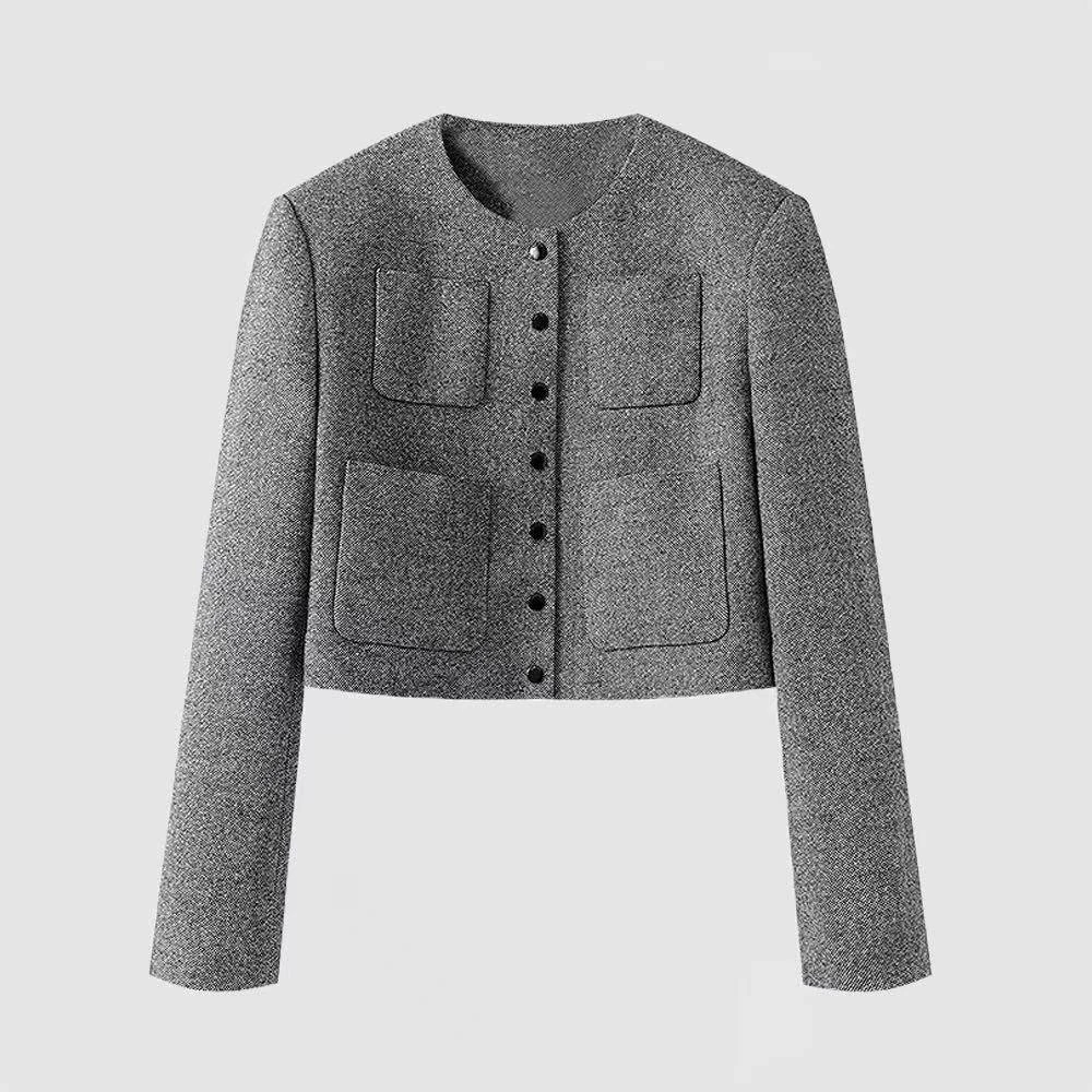 艾家2025春季新款休闲百搭小香风短外套女1047