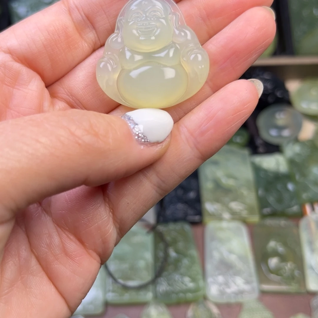 蛇纹石玉未镶嵌吊坠(赠链)