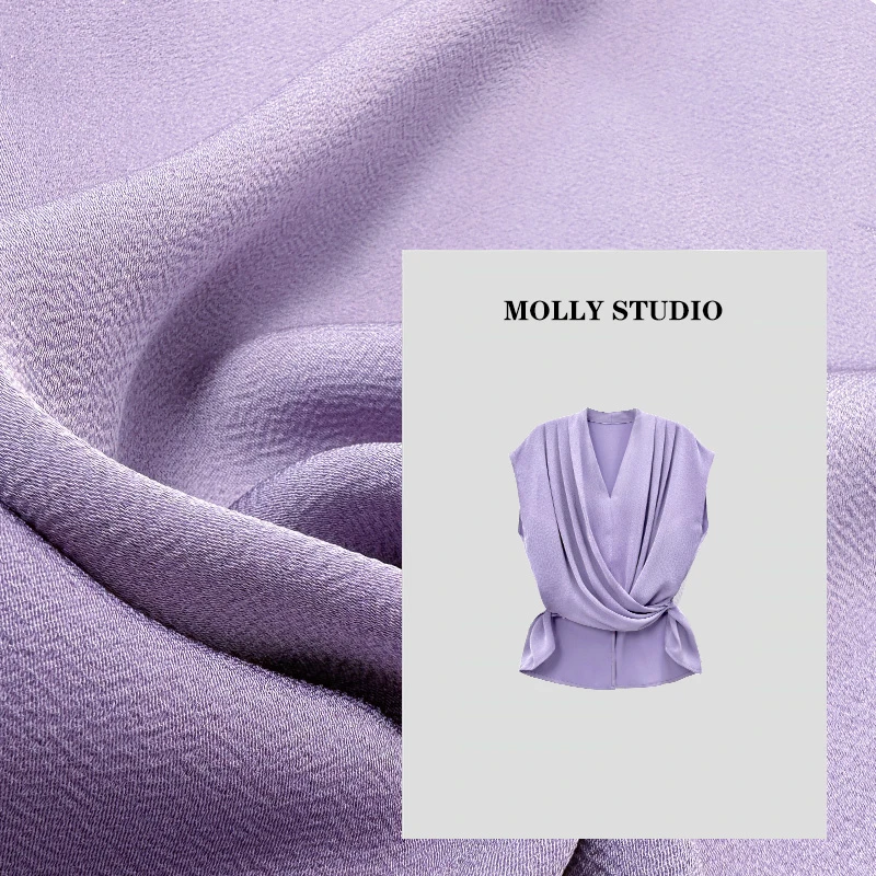【优雅主义】Molly 褶皱不规则高级感气质百搭修身上衣 M2025011