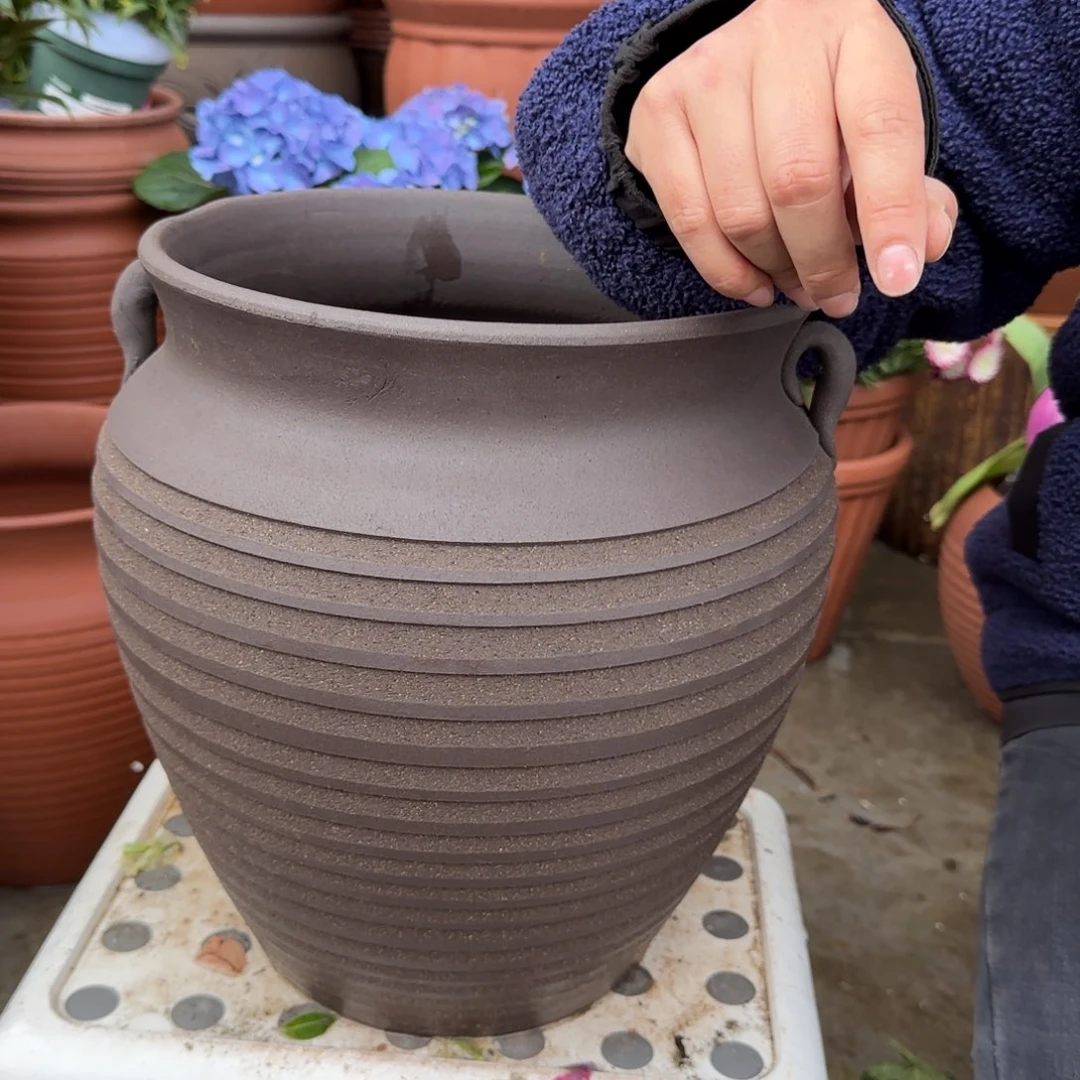 紫砂花盆口25高30宜兴紫砂