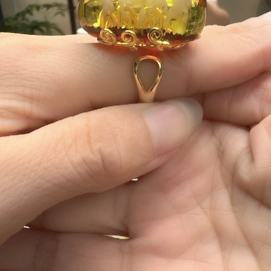 未镶嵌琥珀戒指戒指