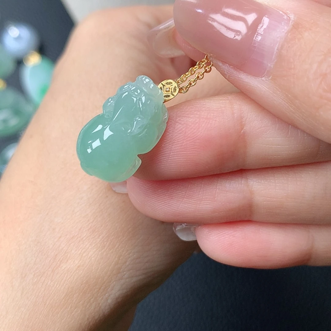 【闪购商品】翡翠吊坠(赠链)18K金镶嵌