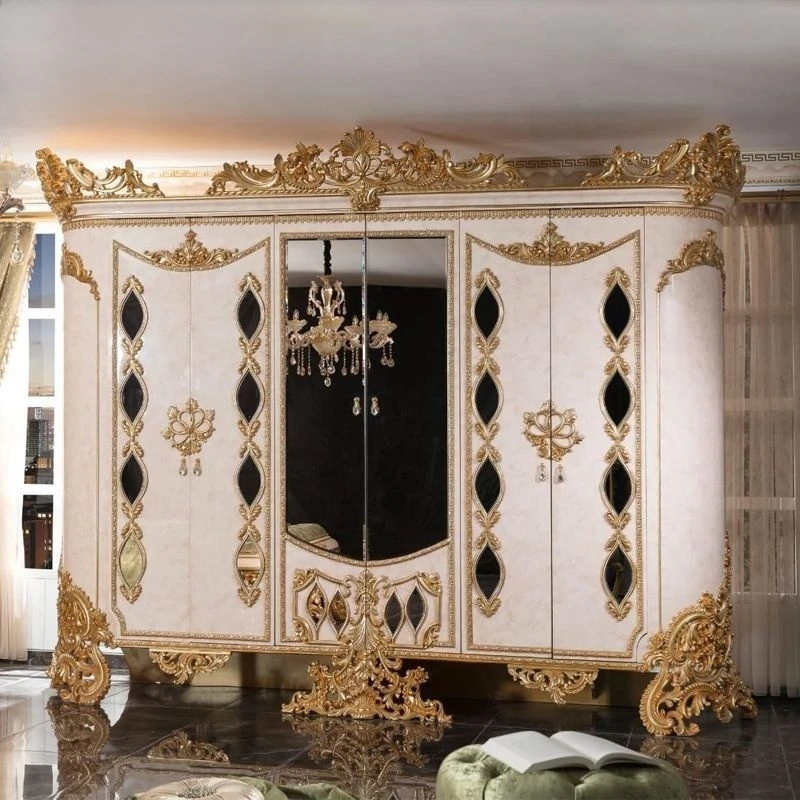 奢华欧式复古衣柜做旧工艺独立双门四门定制储物木柜