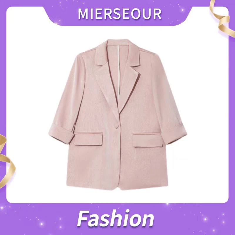 时尚气质通勤小西装凉感女七分袖休闲小西服JX