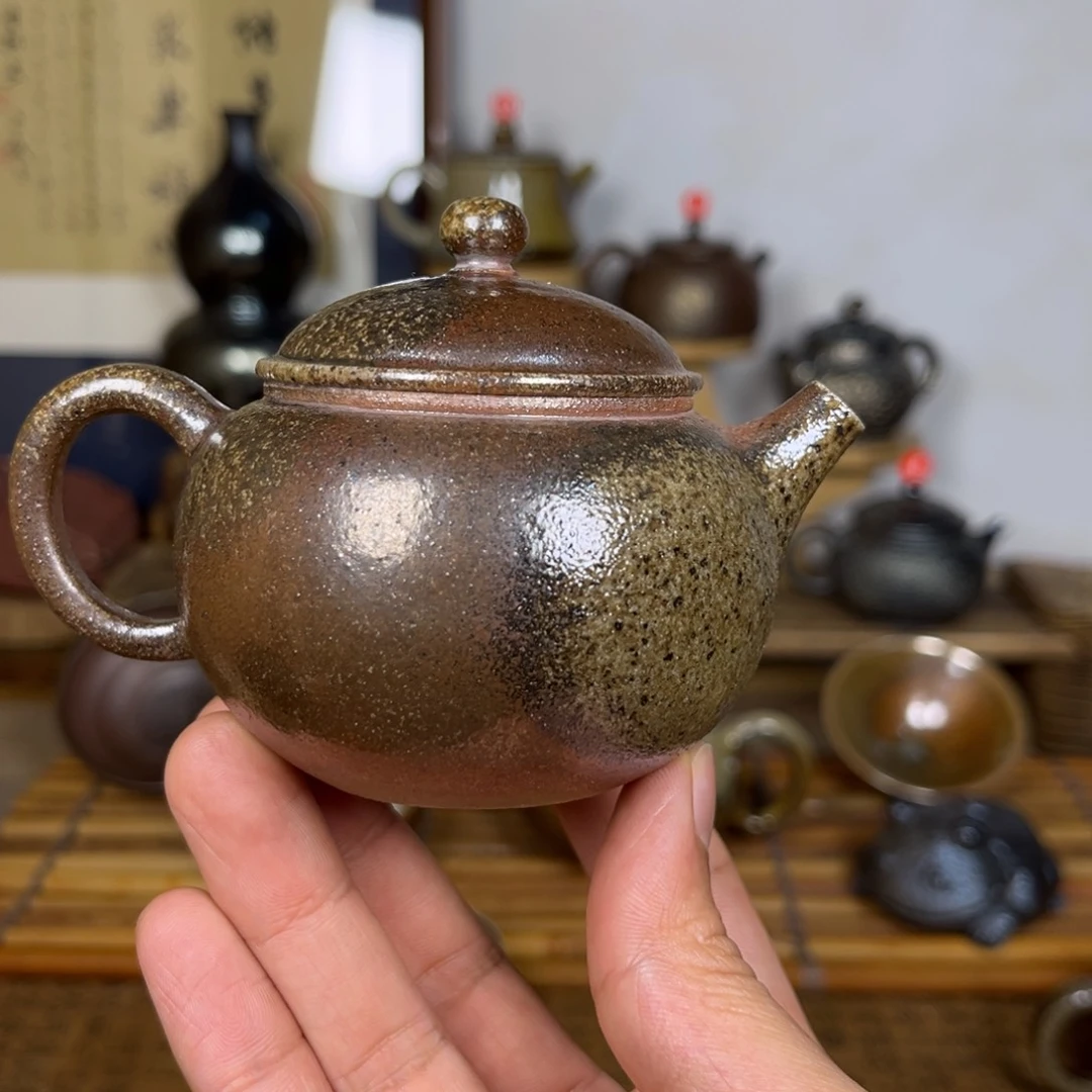 壶建水紫陶白泥裸烧秋韵风格150c c