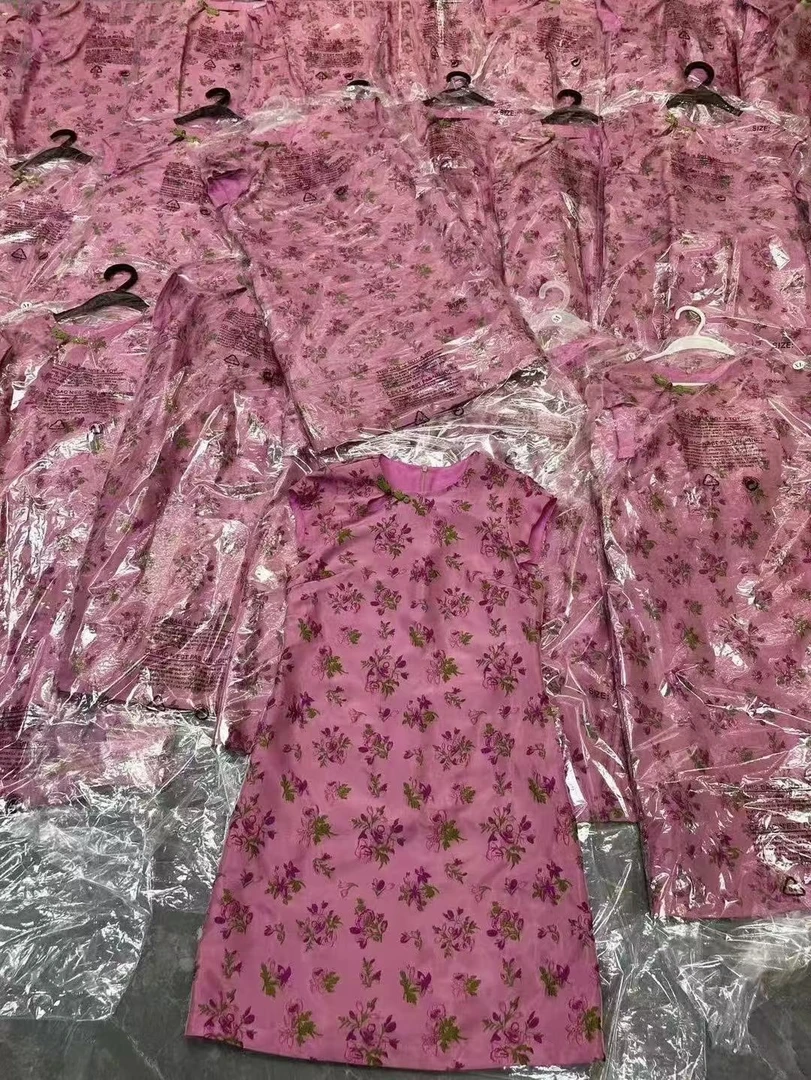 DD-199新中式小众设计立体提花肌理感显瘦气质A摆连衣裙