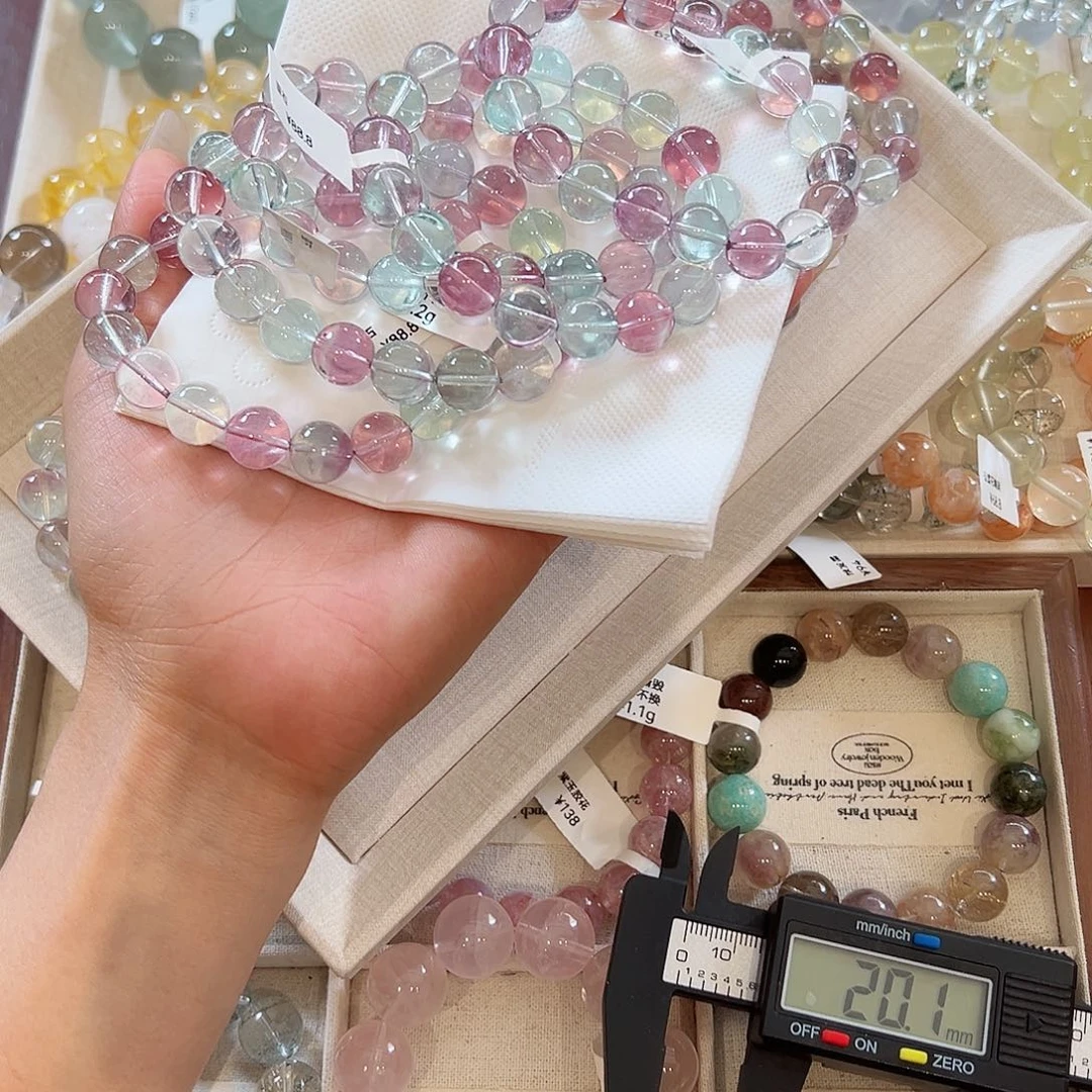 水晶手链未镶嵌渐变西瓜萤石11m