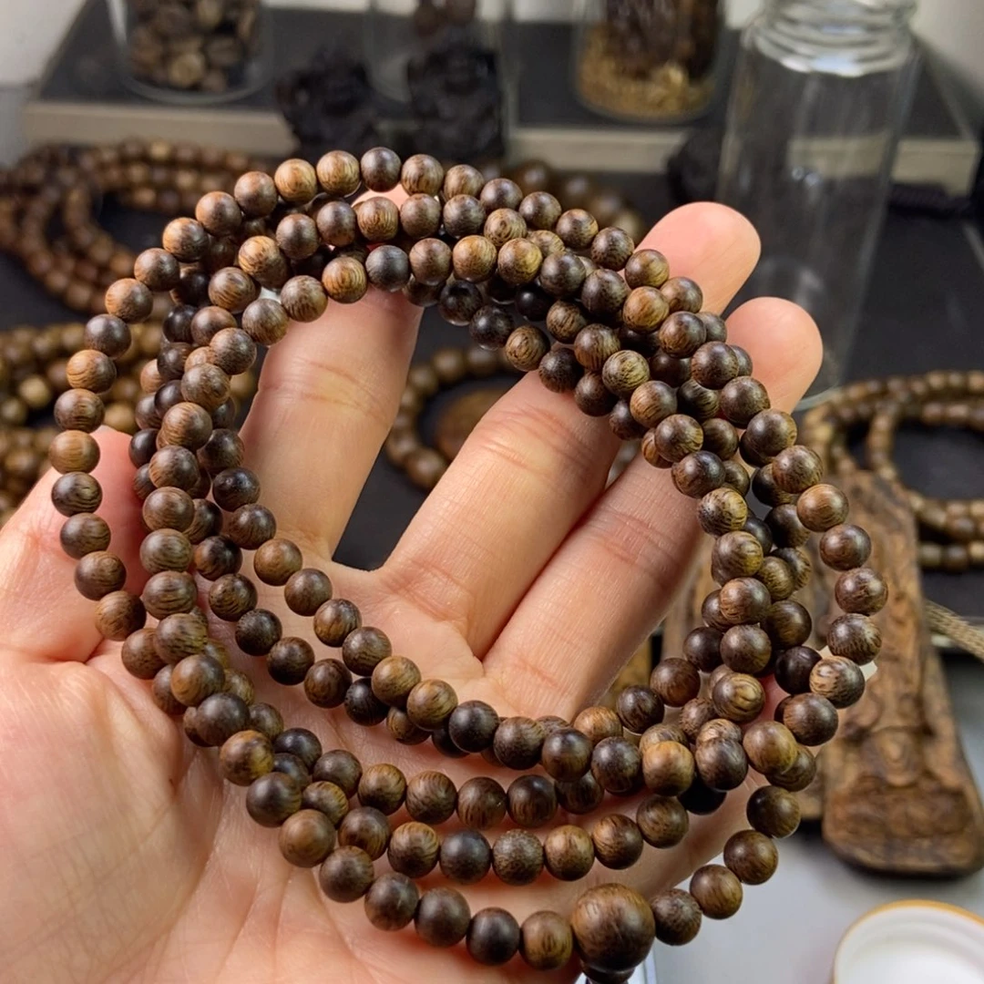 沉香手串我越南芽庄白奇楠