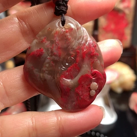 昌化石昌化鸡血石挂件