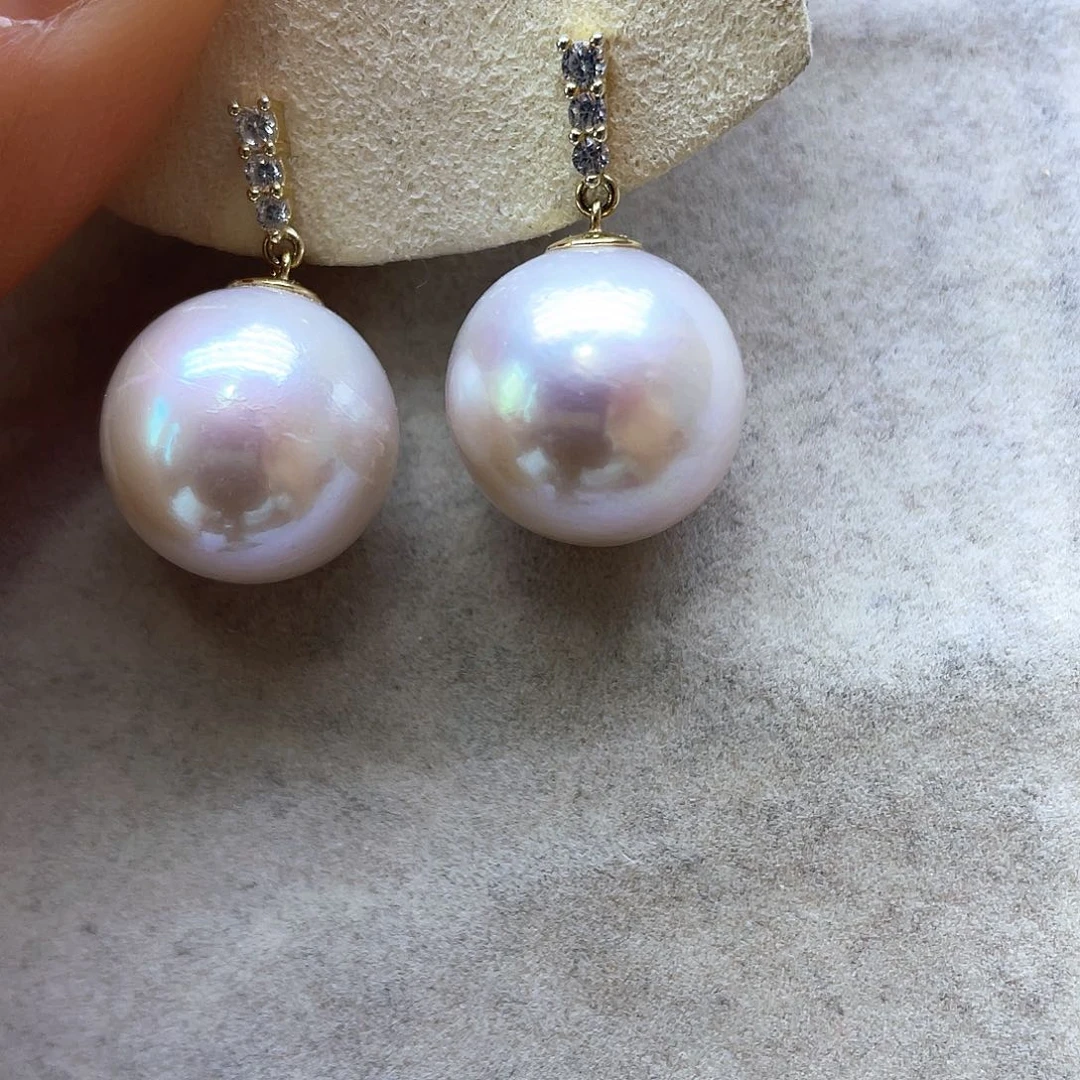 淡水珍珠耳饰银S925镶嵌