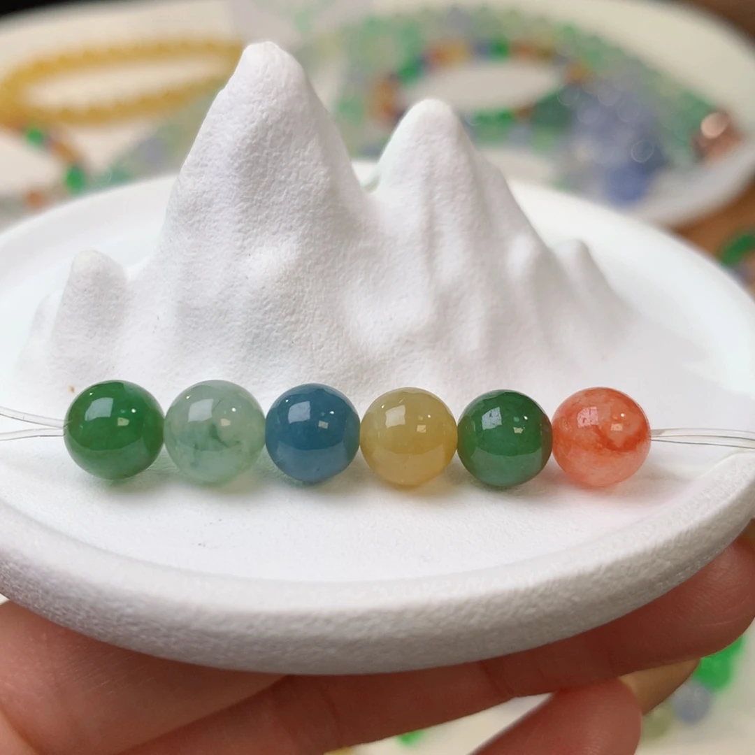 未镶嵌定制翡翠油画色系 卡7+ 毛货抛光定制