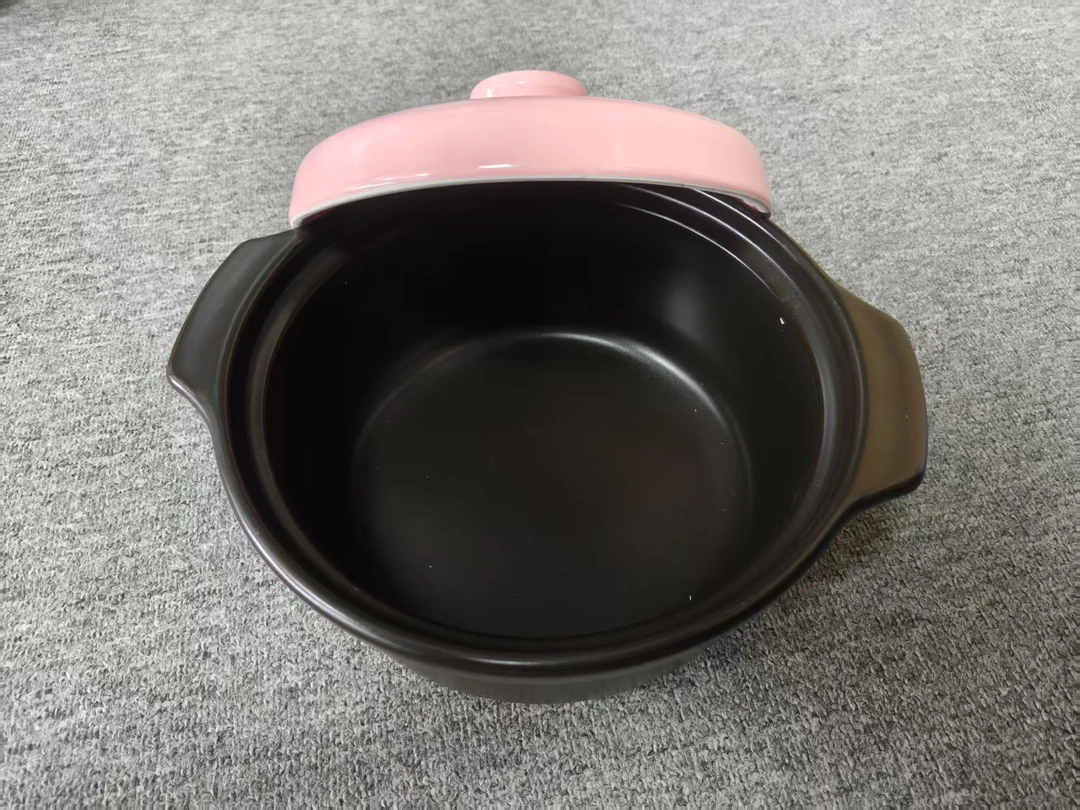 3400毫升苹果红砂锅炖锅陶瓷沙煲家用煮粥炖菜明火用瑕疵款