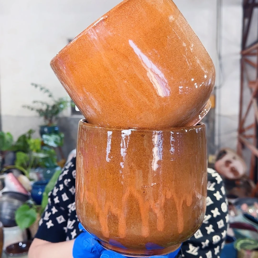 紫砂花盆高15口15