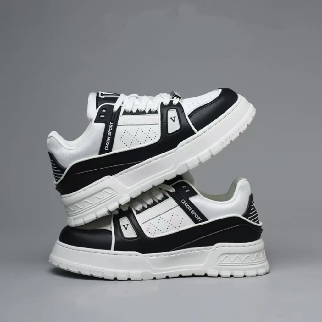 【链接太极】秋冬新款2025爆款男鞋休闲皮鞋时尚潮流低帮板鞋鞋子白