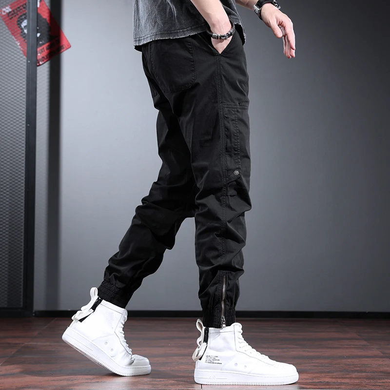 LEIGHZ/雷茨工装裤男士潮牌休闲裤配马丁靴的裤子男潮流显瘦男裤