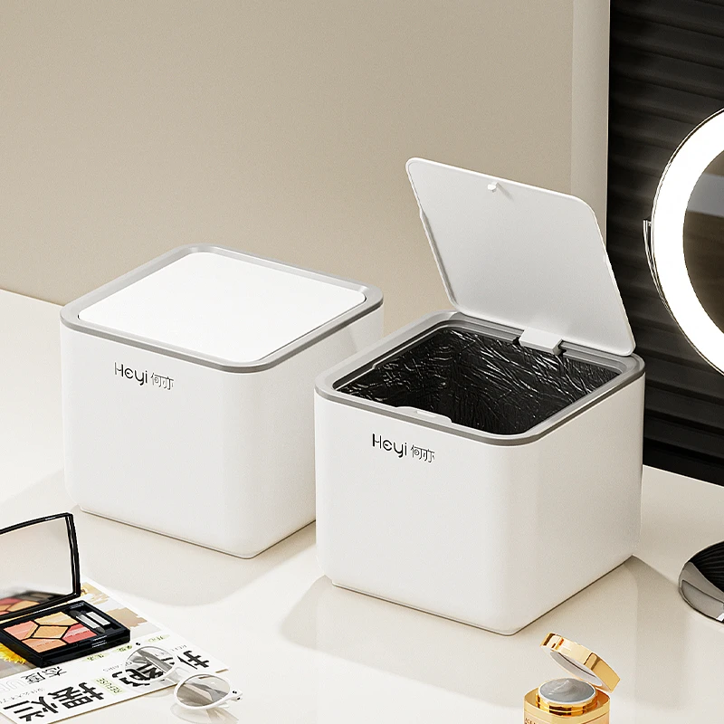 【2个装】桌面垃圾桶桌上办公室卧室床头上高颜值卫生收纳桶带盖