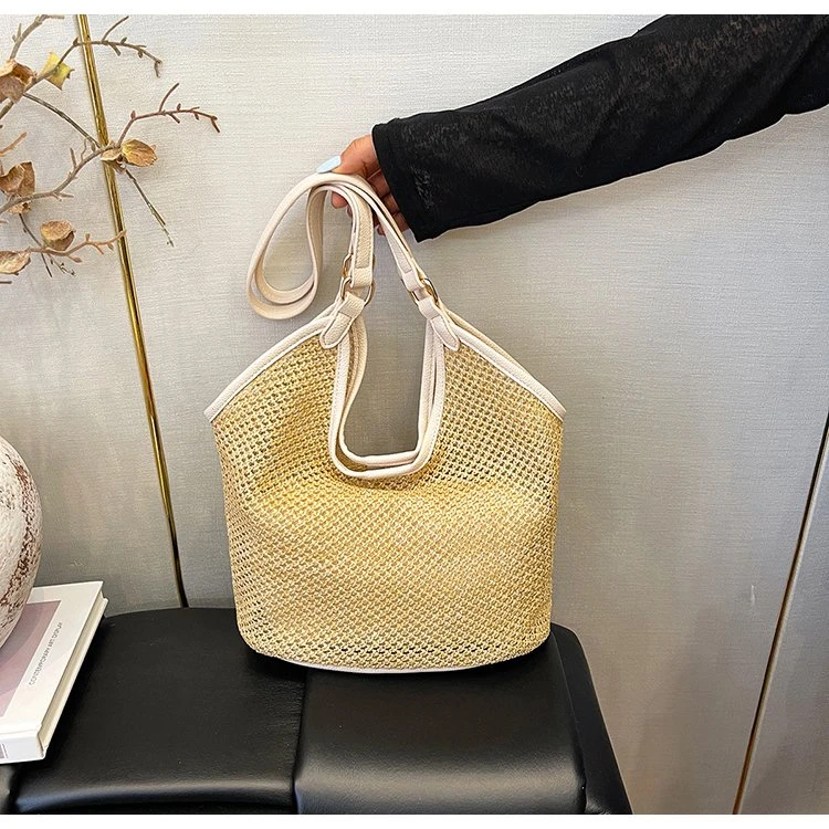 韩版ins复古编织托特包大容量新款草编腋下包海边度假风沙滩包女