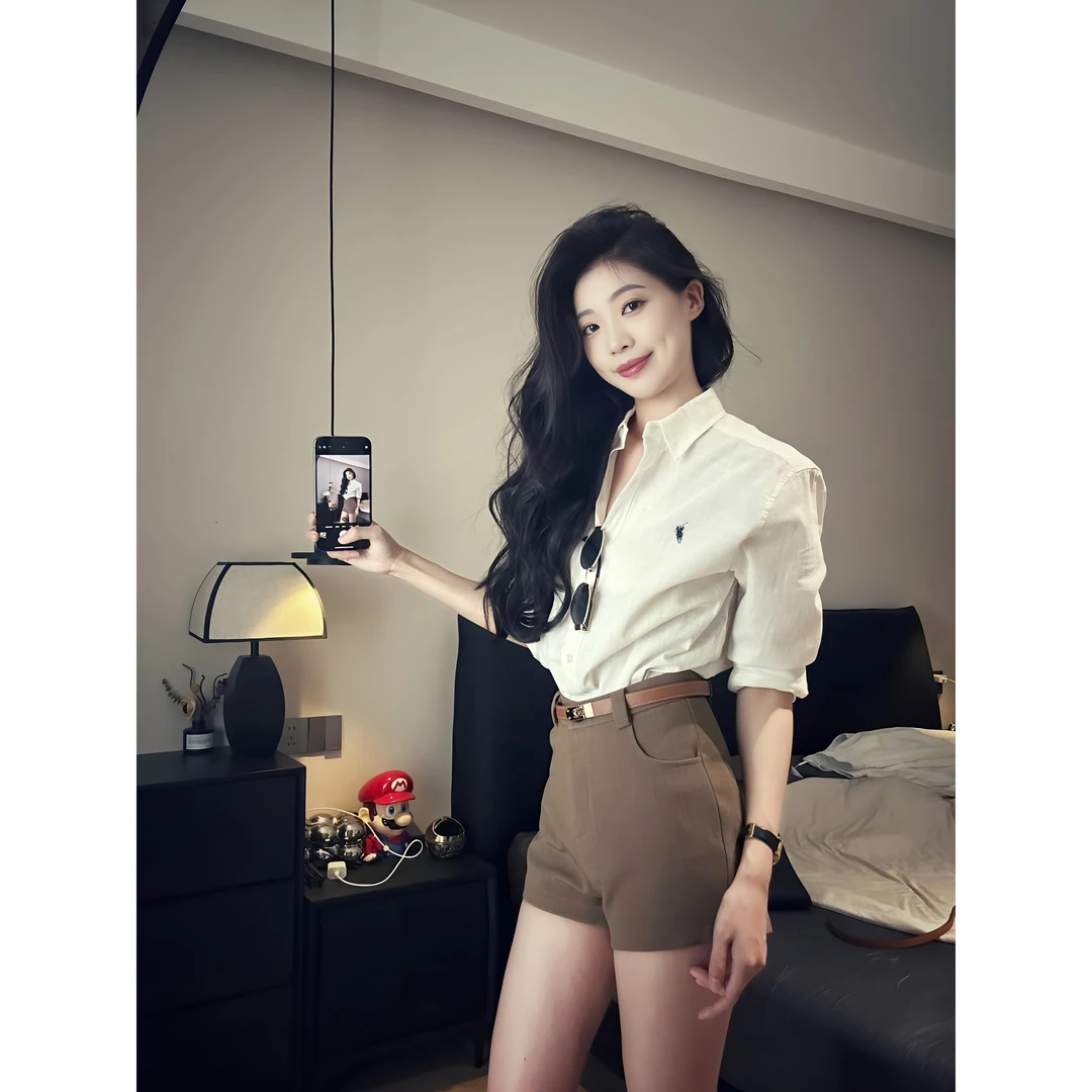 高级盐系轻熟复古冷淡系简约穿搭短袖衬衫休闲短裤套装女夏季新款