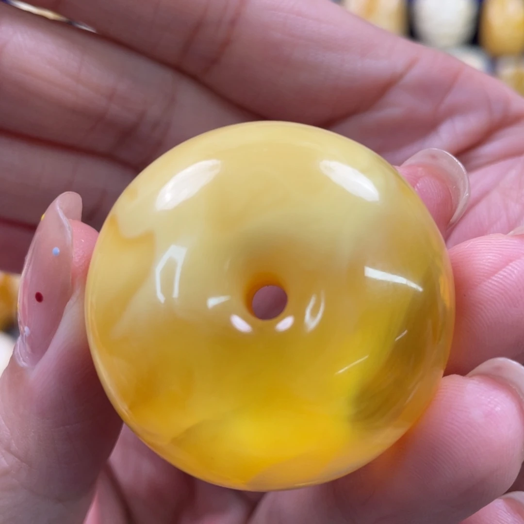 蜜蜡未镶嵌裸石琥珀蜜蜡平安扣吊坠