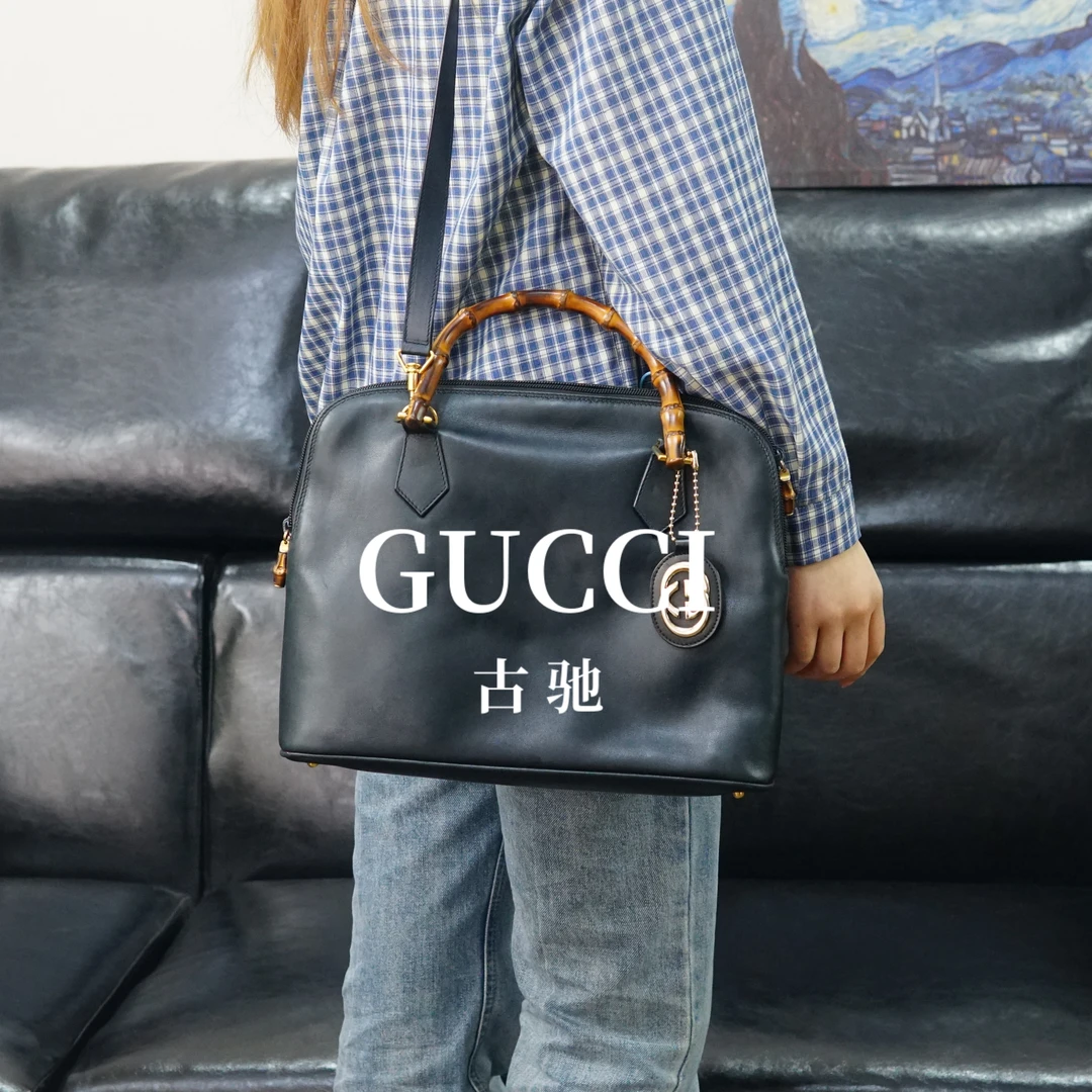 95新 GUCCI/古驰 黑色斜挎包/JJ01609490/9490