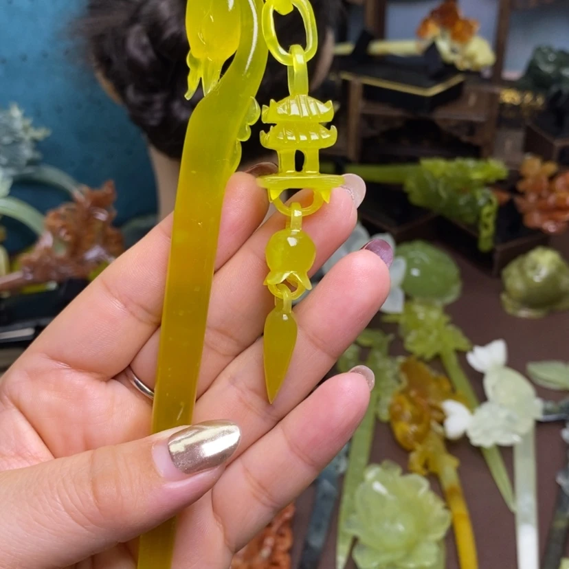 【闪购商品】岫玉发簪发簪盘发发簪未镶嵌z****i