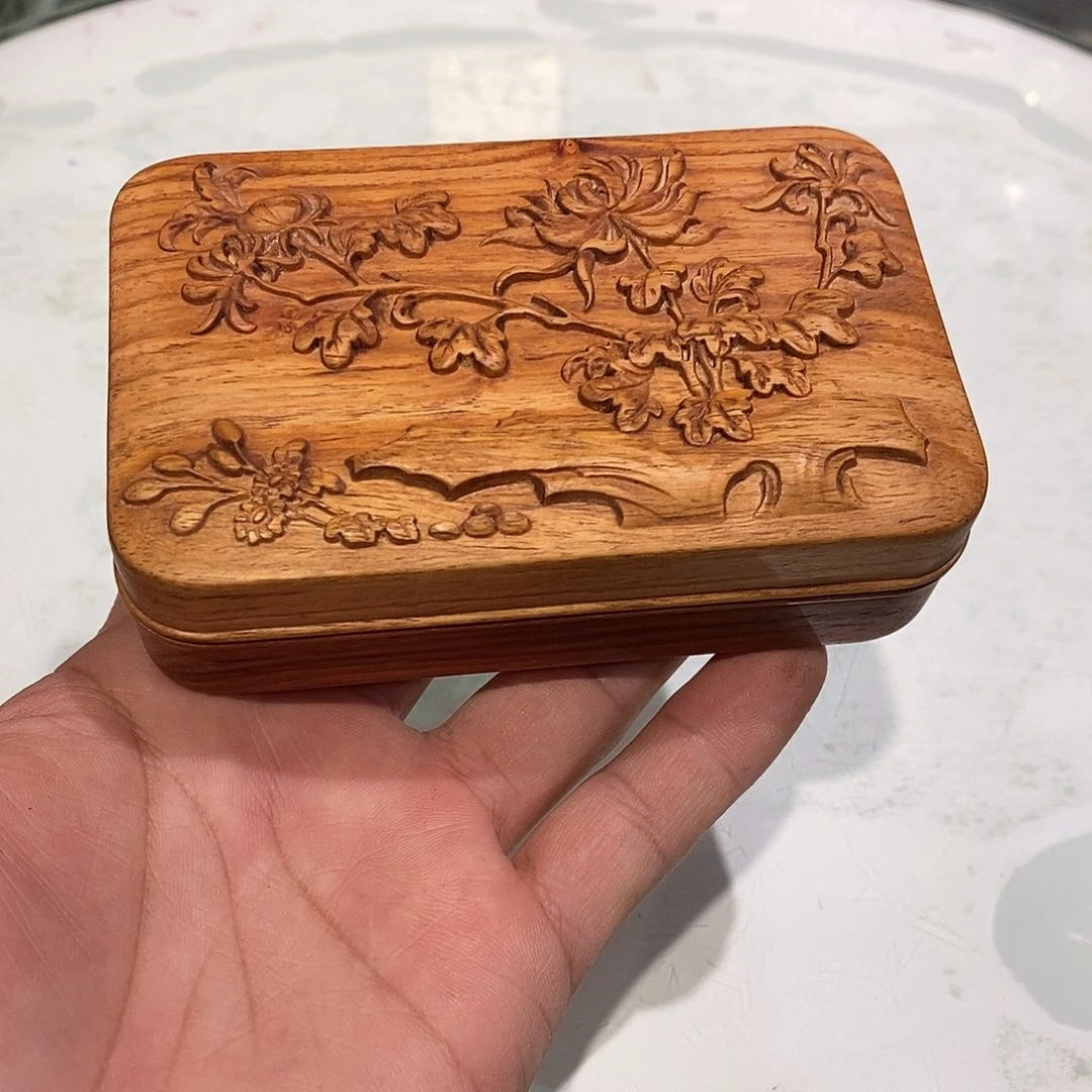大果紫檀（缅甸花梨）整料掏空盒11.5/7.5/3.8
