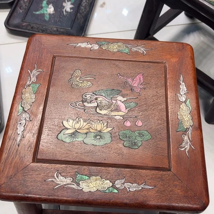 木鸳鸯戏水富贵凳