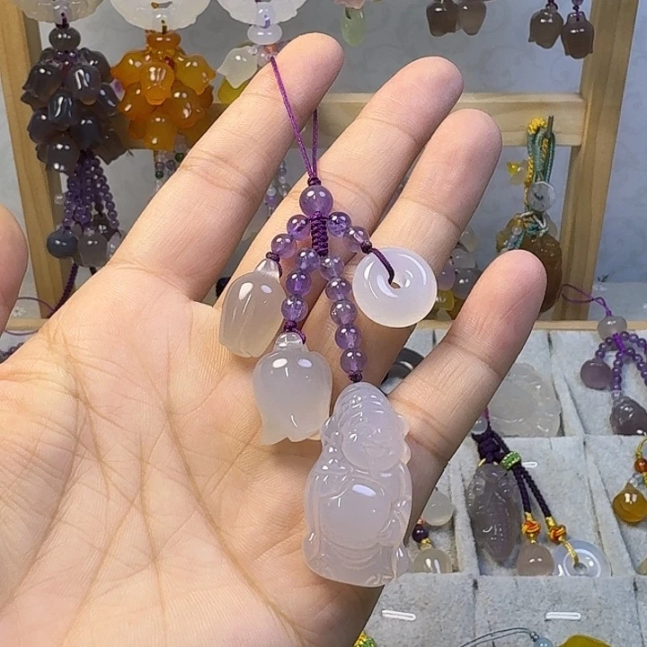 手机挂件紫色款财爷爷