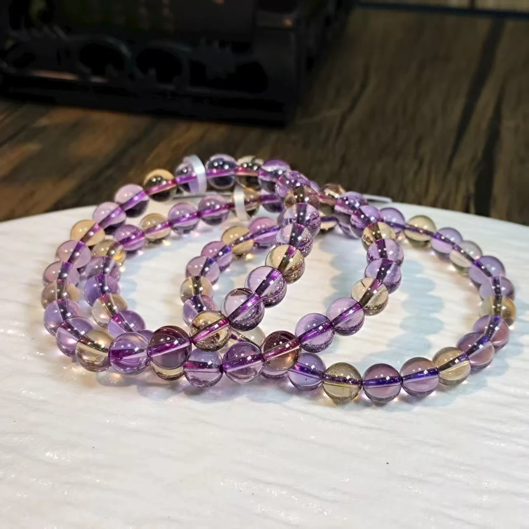 【书记甄选】天然紫黄晶单圈手链 约7mm 多样性发一件 6743GD