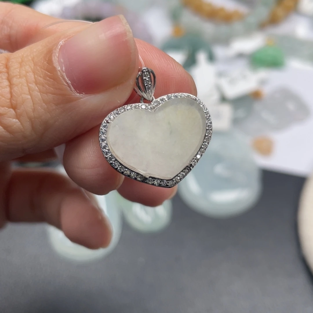 翡翠银S925镶嵌颈饰天然A货缅甸翡翠