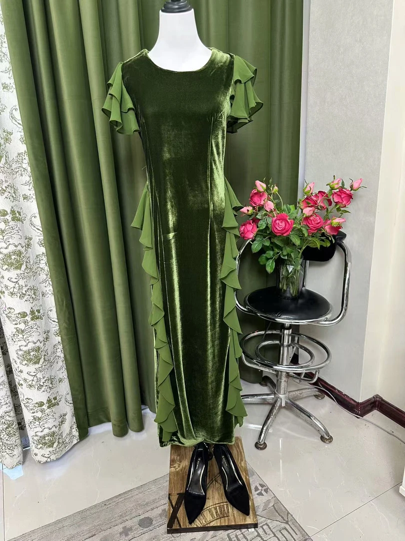 时尚修身高腰晚礼服