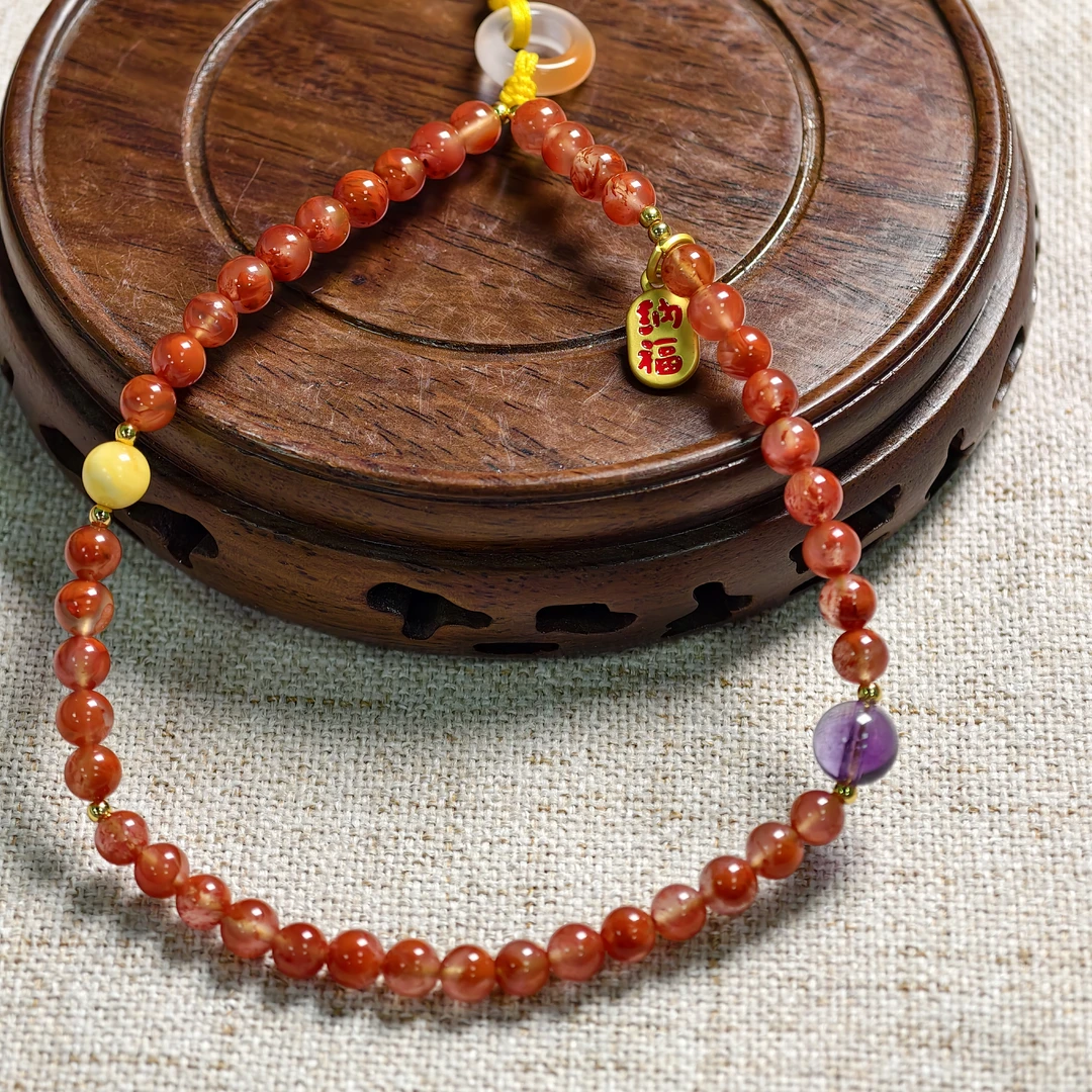 【师老师督造1212-03】13g+瓦西料南红手机链 无胶