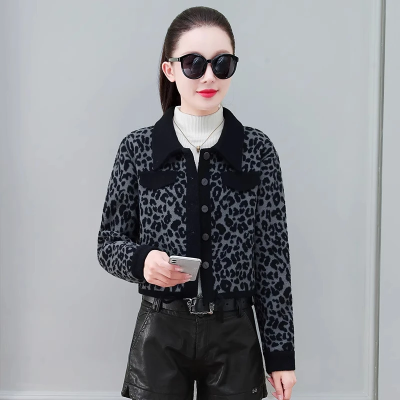 小个子豹纹短外套女2025春装新款百搭气质显瘦夹克洋气减龄上衣潮