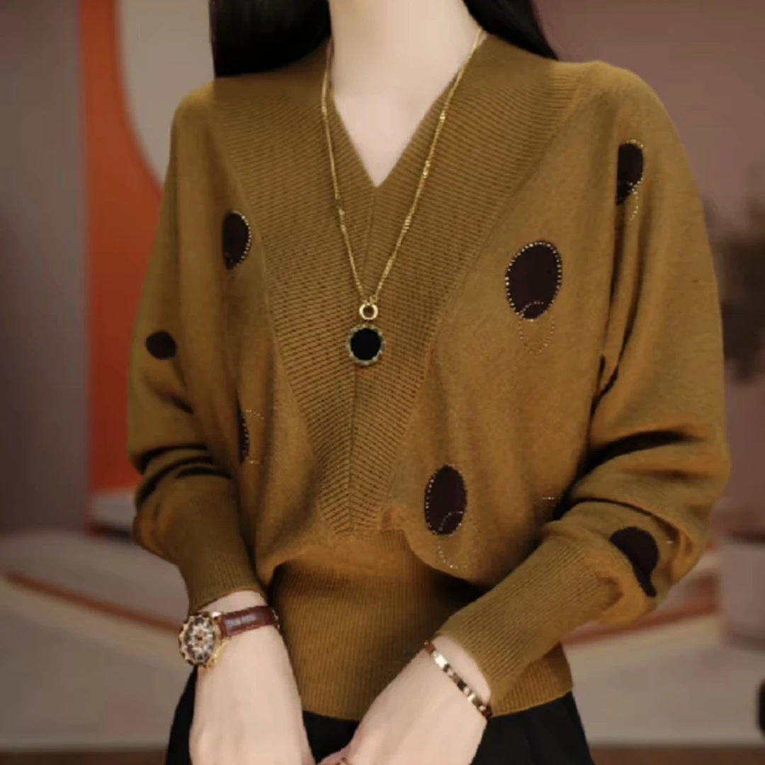 秋冬季新款时尚妈妈女装高档显瘦长袖保暖毛衣宽松休闲套头针织衫