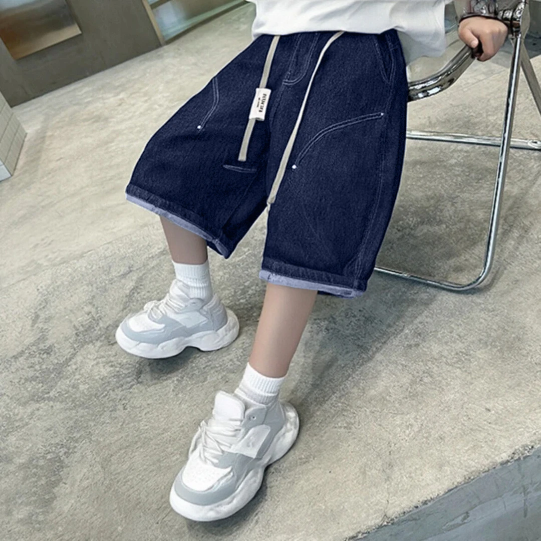 2025新款夏季薄款牛仔五分-钉扣款