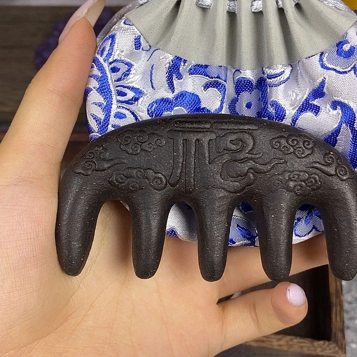 手工雕刻息肌福字梳微瑕
